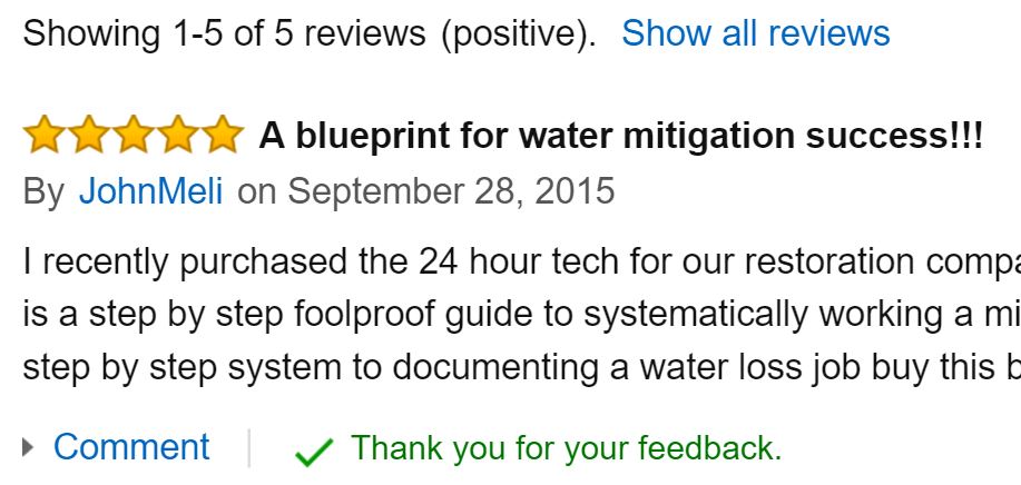 A blueprint for water mitigation success!!!